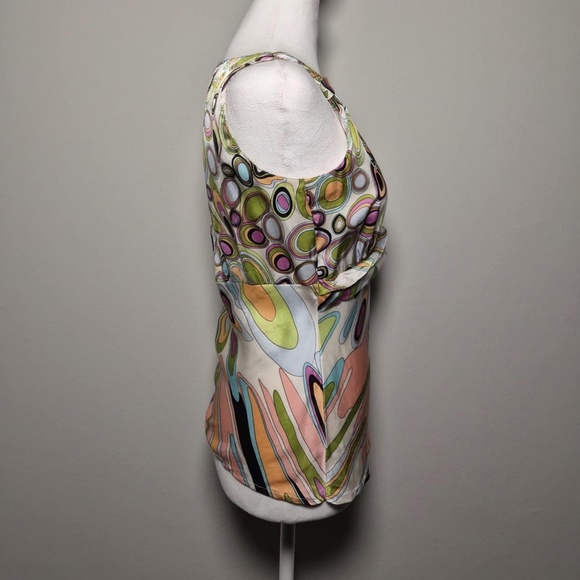 Karen Arnold 100% Washable Silk Funky Groovy Rave Psychedelic Top Blouse M - Picture 4 of 6